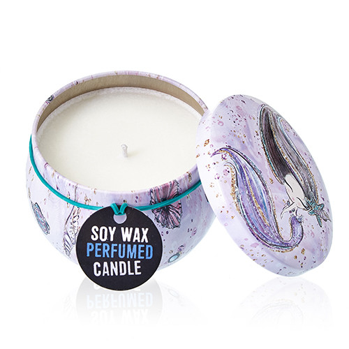 Art Tin Candle - Assorted Design - Sea life - Raspberry